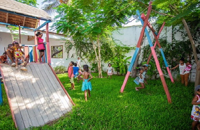 Children in garden